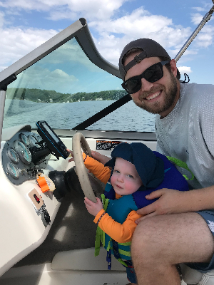 AJ and Oliver on the Severn River