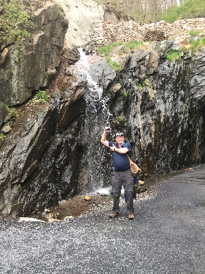 A cooling waterfall on the eastern side after walking several miles.